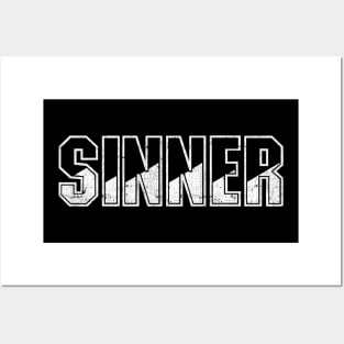 Sinner / Retro Punk Typography Design Posters and Art